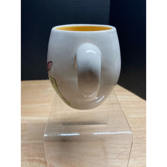 Rae Dunn ‘Give’ 'Joy to the World' White Green Black Coffee Mug Pre-Owned - Picture 4 of 6